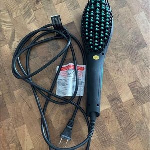 Hair straightener brush
